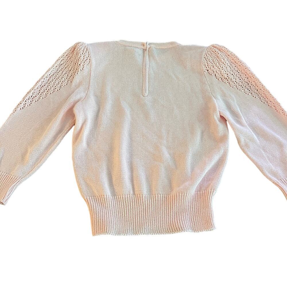 Vintage 70's Peach Vintage Dainty Knit Laura Alyzia Sweater Skirt Set-Size 10 - Picture 3 of 12